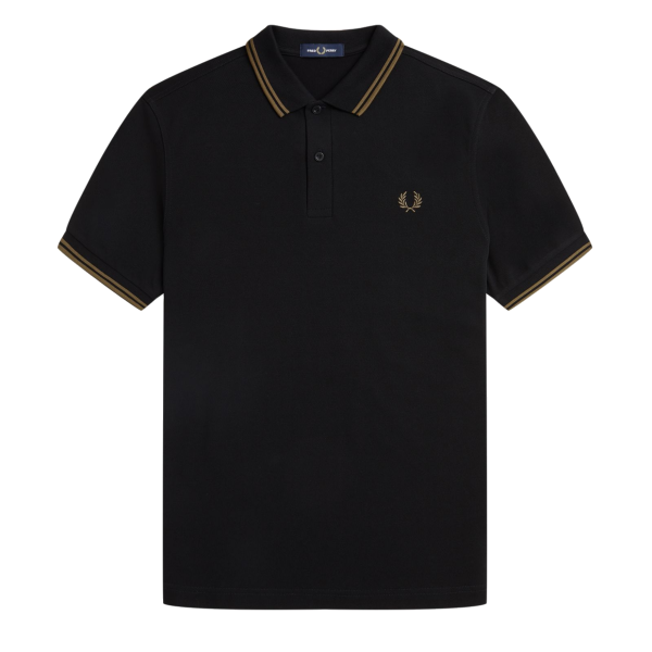 Fred Perry - Twin Tipped Polo Shirt - Black/Shaded Stone