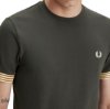 Fred Perry - Striped Cuff T-Shirt - Field Green